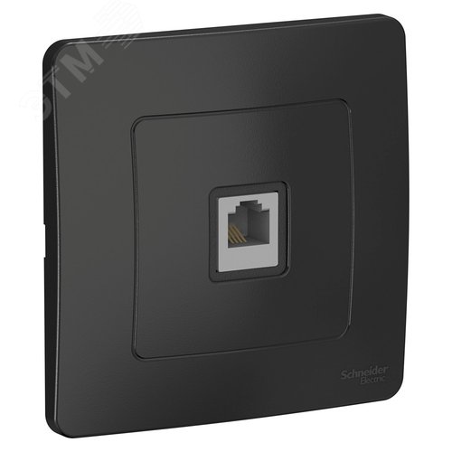 BLANCA скрытой установки розетка телефонная RJ11, антрацит - фото 1