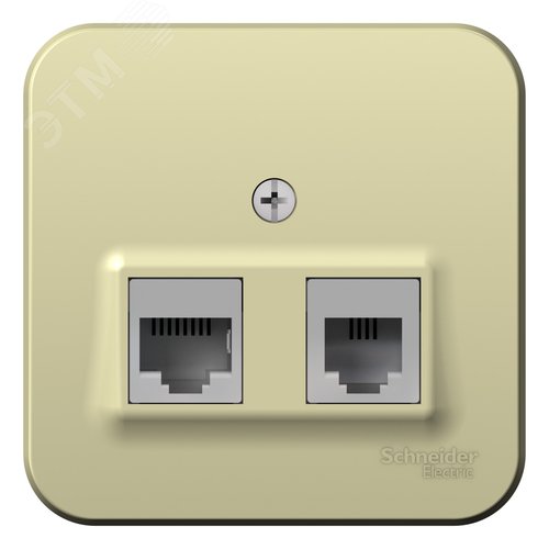 Розетка открытой установки BLANCA двойная, компьютерная RJ45, кат.5E + телефонная RJ11, с изолирующей пластиной, белый, бежевый - фото 3