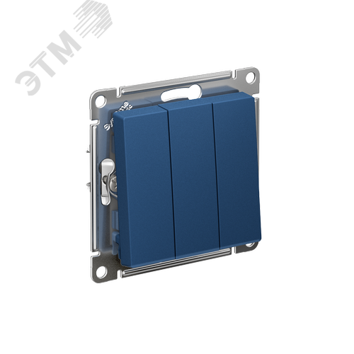 Изображение товара ATLASDESIGN выключатель трехклавишный, сх.1+1+1, 10АХ, механизм, АКВАМАРИН (шт)