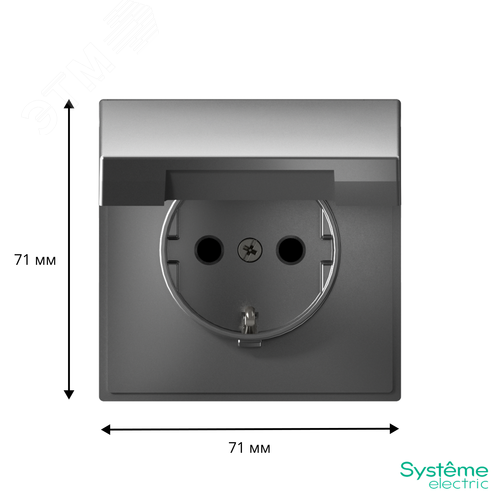ARTGALLERY РОЗЕТКА с заземл. со шторк. с крышк., 16А, IP20,  механизм, быстрозажимные клеммы, сталь - фото 3