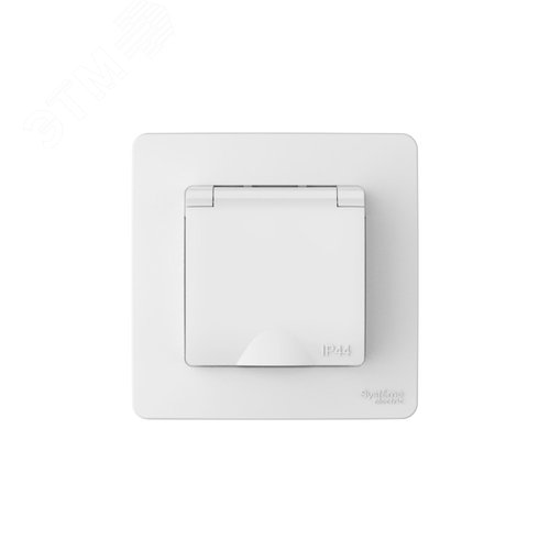 BLANCA С/У IP44 РОЗЕТКА с заземл. со шторк., с крышкой, 16А, 250В, БЕЛЫЙ - фото 3