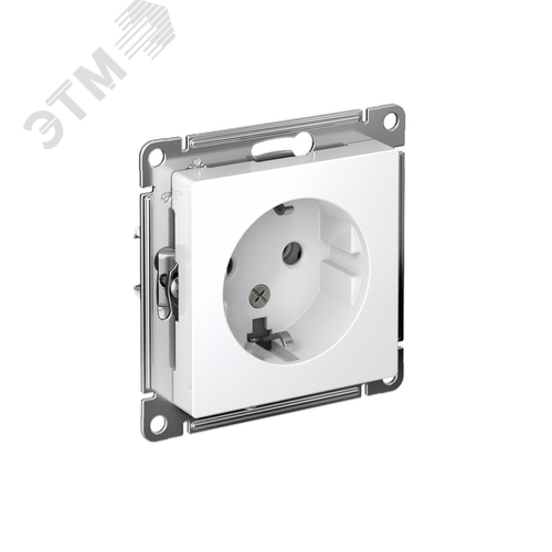 Розетка ATLASDESIGN с заземлением 16А механизм белый - фото 1