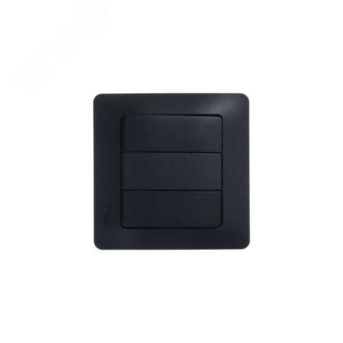 GLOSSA Выключатель трехклавишный сх.3 антрацит в рамку - фото 5