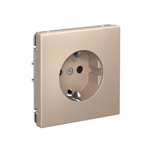 ARTGALLERY розетка с заземлением со шторками, 16А, механизм, песочный - фото 2