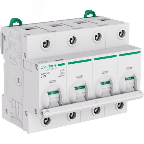 Изображение товара Выключатель автоматический (АВ) 27мм C 100A 4P 10 kA 400В Systeme9 (шт)