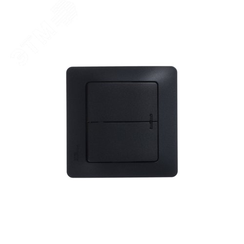 GLOSSA Выключатель двухклавишный с подсветкой схема 5а антрацит в рамку - фото 5