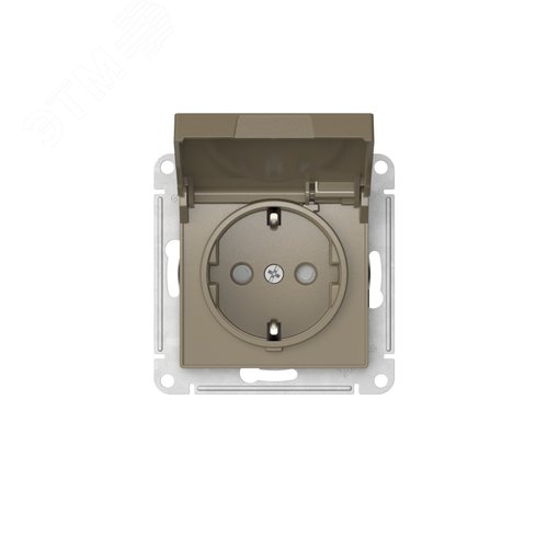 ATLASDESIGN РОЗЕТКА с заземл. со шторк. с крышкой,16А,IP20,мех., быстрозажимные клеммы, ШАМПАНЬ - фото 5