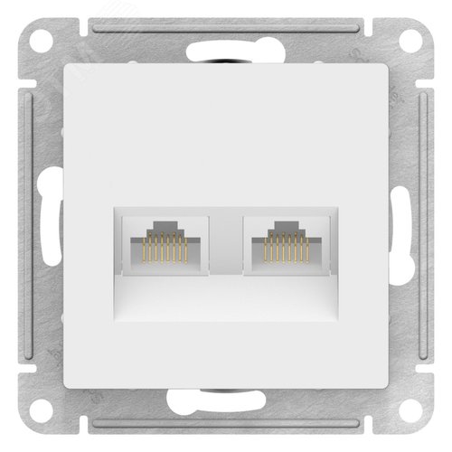 ATLASDESIGN РОЗЕТКА двойная компьютерная RJ45+RJ45, кат.5Е, механизм, ЛОТОС - фото 3
