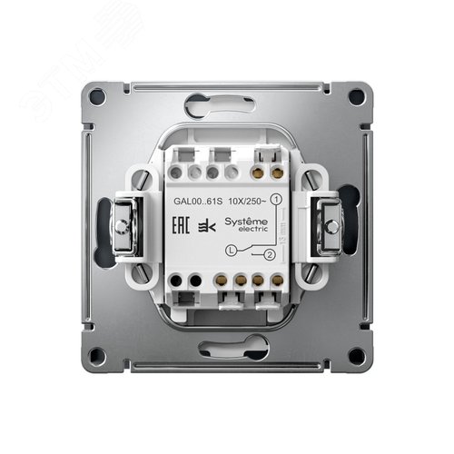 ARTGALLERY 1-клавишный ПЕРЕКЛЮЧАТЕЛЬ, 10АХ, механизм, быстрозажимные клеммы, ГРИФЕЛЬ - фото 2