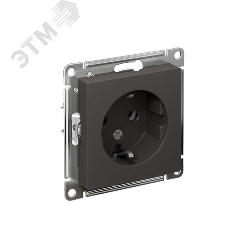 Изображение товара ATLASDESIGN РОЗЕТКА с заземлением, 16А, механизм, БАЗАЛЬТ (шт)