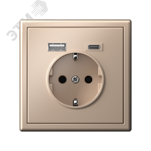 ARTGALLERY розетка 16А с 2 USB A+C, 5В/2,4А/3,0А, 2х5В/1,5А, механизм, песочный - фото 5