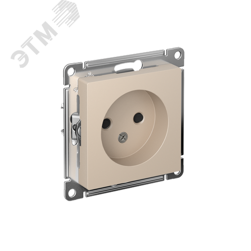 ATLASDESIGN РОЗЕТКА без заземления со шторками, 16А, механизм, ПЕСОЧНЫЙ - фото 1