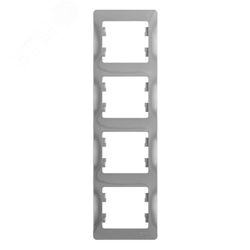 Изображение товара GLOSSA Рамка 4 поста вертикальная алюминий (шт)