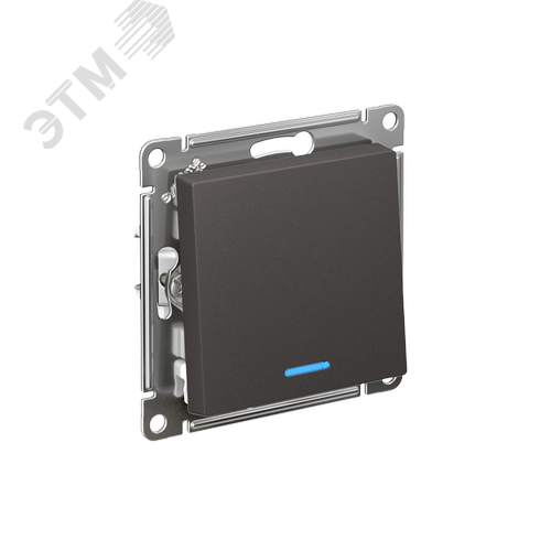 ATLASDESIGN 1-клавишный ВЫКЛЮЧАТЕЛЬ с подсветкой, сх.1а, 10АХ, механизм, БАЗАЛЬТ - фото 1