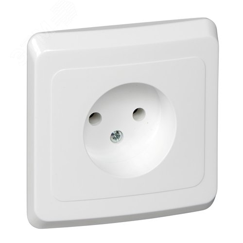 ЭТЮД Розетка скрытая без заземления без шторок белая - фото 1