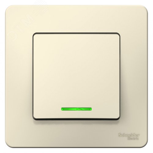 BLANCA скрытой установки одноклавишный выключатель (cх.1) с подсветкой, 6A, 250B, молочный - фото 3