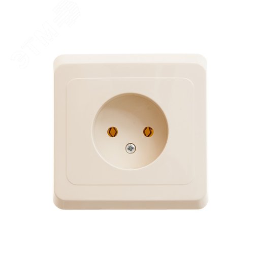 ЭТЮД Розетка скрытая без заземления без шторок бежевая - фото 4