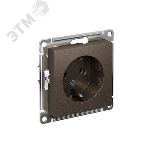 Изображение товара Розетка ATLASDESIGN с заземлением 16А механизм мокко (шт)