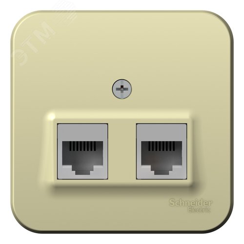 Розетка открытой установки BLANCA двойная компьютерная RJ45, кат.5E, с изолирующей пластиной, белый, бежевый - фото 3
