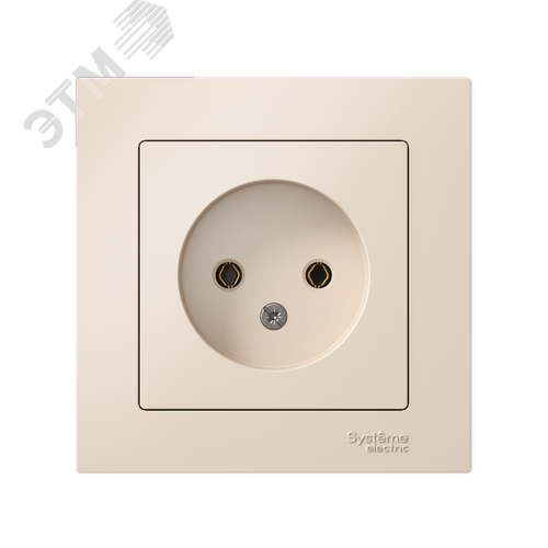 Розетка ATLASDESIGN без заземления 16А в сборе бежевый - фото 2