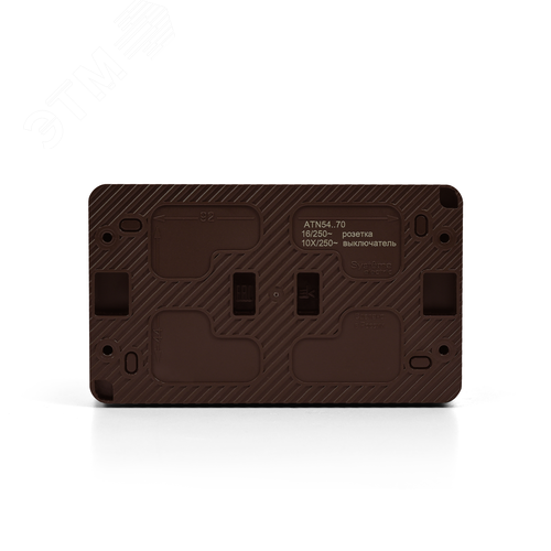 AtlasDesign PROFI IP54 О/У БЛОК: РОЗ. з/к со шт. 16А, ВЫКЛ.1-клав.10А, КОРИЧНЕВЫЙ - фото 6