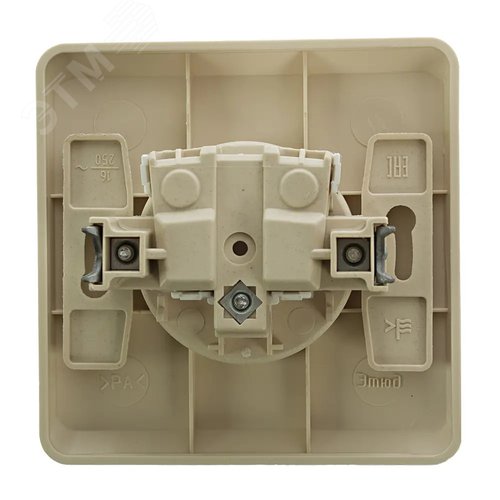 ЭТЮД Розетка скрытая без заземления без шторок бежевая - фото 3