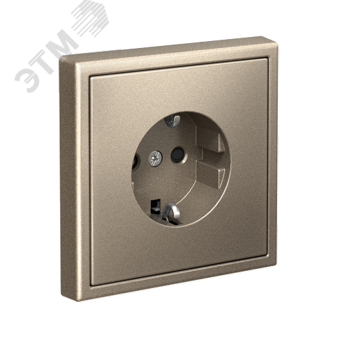 ARTGALLERY РОЗЕТКА с заземлением со шторками, 16А, механизм, быстрозажимные клеммы, шампань - фото 4