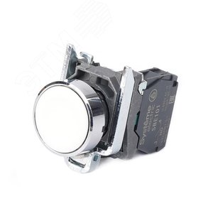 Изображение товара Кнопка SB4 в сборе модульная 22мм белая с возвратом металл 1НО (шт)