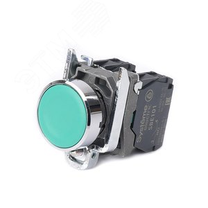 Кнопка SB4 в сборе модульная 22мм зеленая с возвратом металл 1НО+1НЗ - фото 1