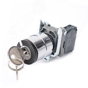 Переключатель SB4 в сборе модульный 22мм 2поз с возвратом ключ пр-лев 1НО - фото 1