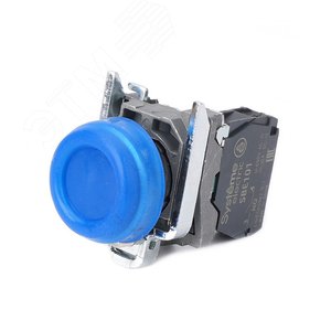 Кнопка SB4 в сборе модульная 22мм выступающая синяя с возвратом металл 1НО - фото 1