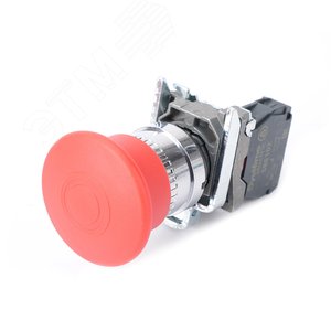 Изображение товара Кнопка аварийного останова SB4 в сборе 22мм 40мм тяни-толкай металл 1НЗ (шт)