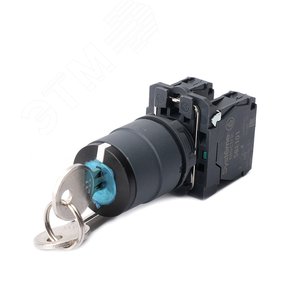 Изображение товара Переключатель SB5 в сборе модульный 22мм 3 позиции с фиксацией ключ 2НО (шт)