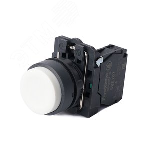 Кнопка SB5 в сборе модульная 22мм выступающая белая с возвратом пластик 1НО - фото 1