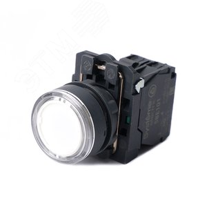 Кнопка SB5 с подсвет в сборе модуль 22мм белая пластик 230-240ВAC 1НО - фото 1