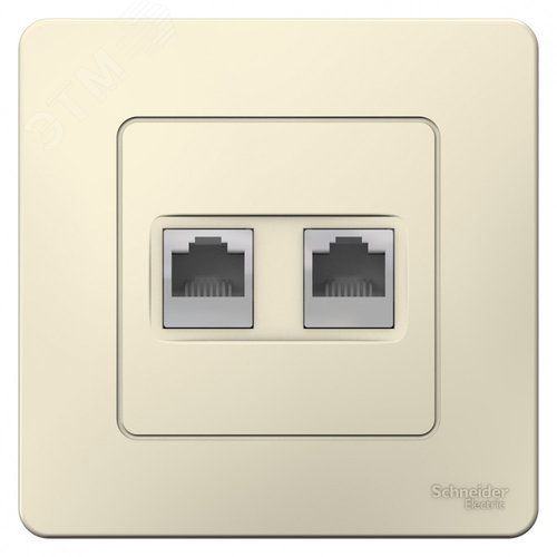 BLANCA скрытой установки розетка двойная компьютерная RJ45, молочный - фото 3