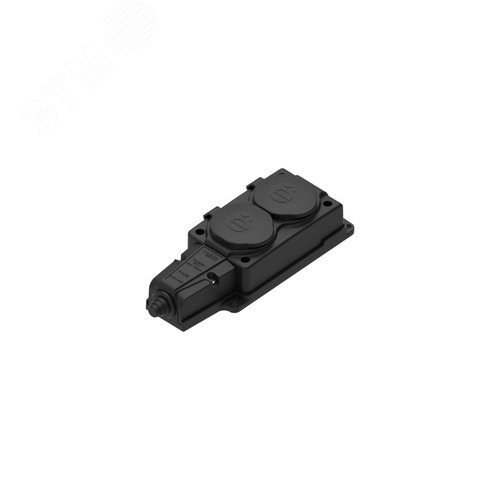 Изображение товара Колодка 2х розетка двойная 2К+З каучуковая 16А/250В IP44 Чёрная MultiSet (шт)
