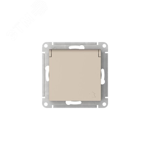 ATLASDESIGN РОЗЕТКА с заземл. со шторк. с крышкой, 16А,IP20,мех., быстрозажимные клеммы, ПЕСОЧНЫЙ - фото 6