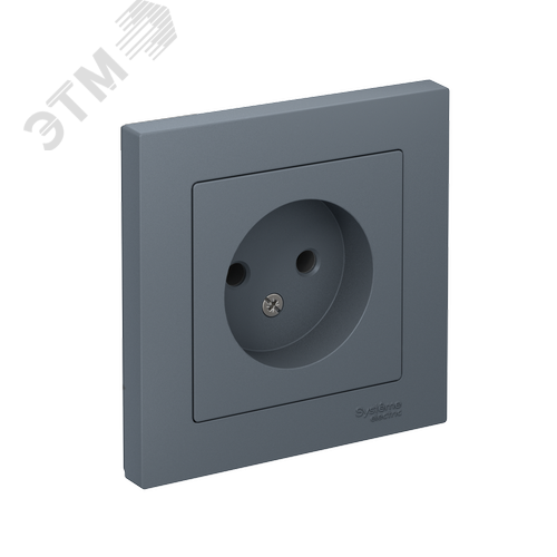 Розетка ATLASDESIGN без заземления 16А в сборе грифель - фото 1