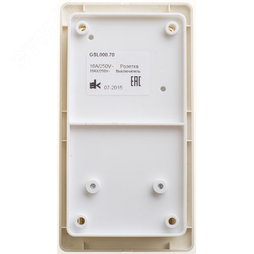 Блок: розетка с заземлением со шторками + выключатель одноклавишный бежевый - фото 3