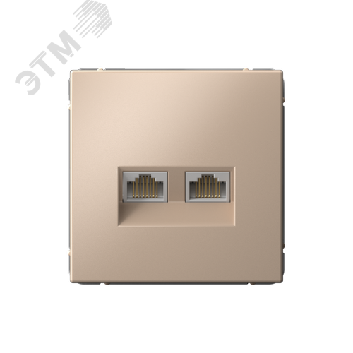 ARTGALLERY РОЗЕТКА двойная компьютерная RJ45+RJ45, кат. 5е, механизм, ПЕСОЧНЫЙ - фото 1