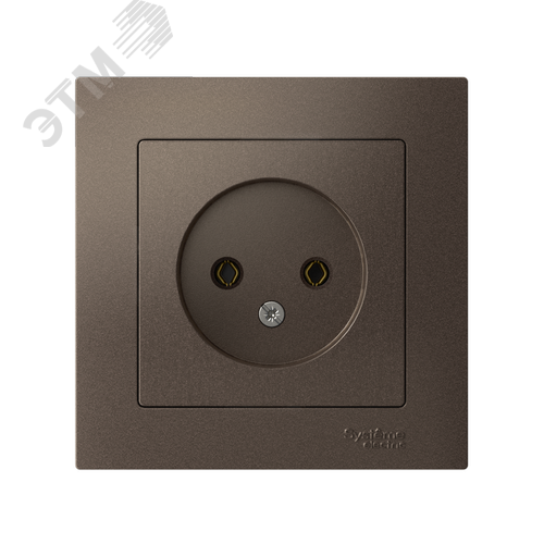 Розетка ATLASDESIGN без заземления 16А в сборе мокко - фото 2