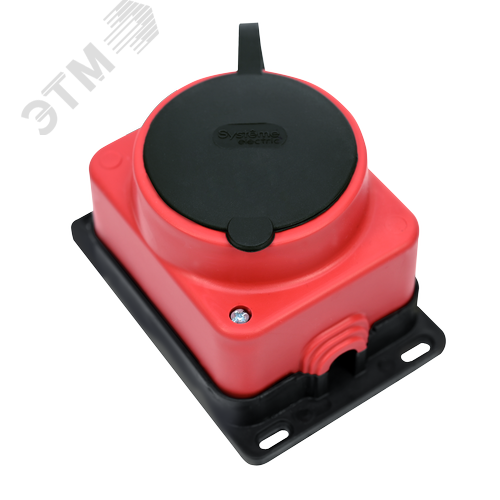 MultiSet Розетка 2К+З открытой установки каучуковая 16А/250В IP44 Красная - фото 2