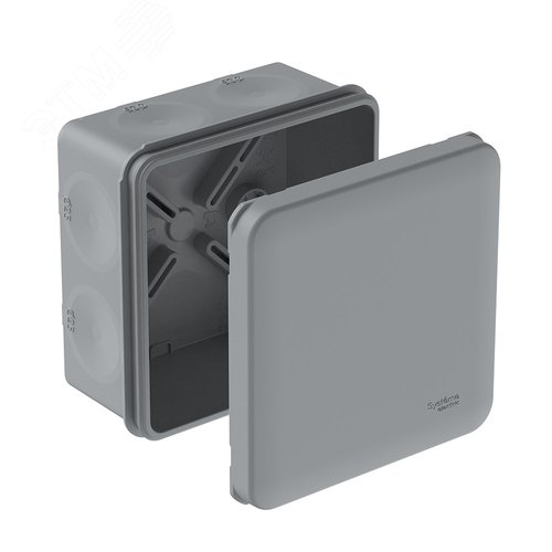 MultiBox Коробка распределительная с мембранными вводами IP66 85х85х42 Серая (со стикером) под пистолет - фото 1