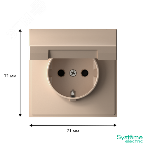 ARTGALLERY РОЗЕТКА с заземл. со шторк. с крышк., 16А, IP20,  механизм, быстрозажимные клеммы, песочный - фото 3