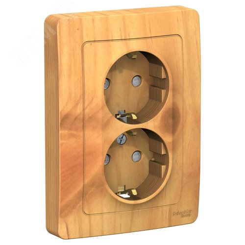 Изображение товара BLANCA скрытой установки розетка двойная с заземлением со шторками, 16А, 250В, ясень (шт)