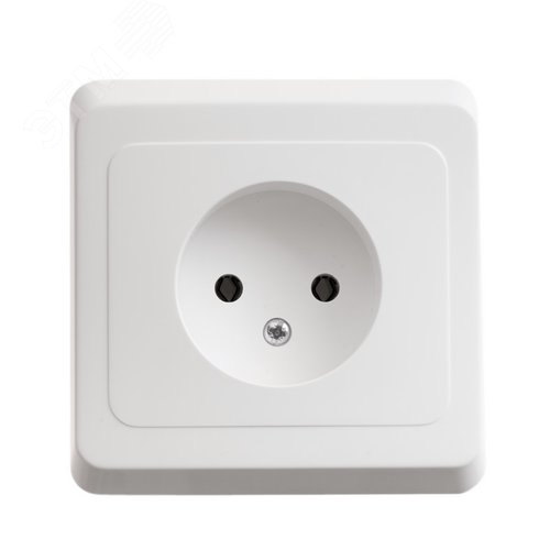 ЭТЮД Розетка скрытая без заземления без шторок белая - фото 3