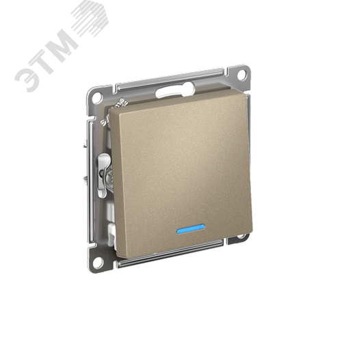 Изображение товара ATLASDESIGN 1-клавишный ПЕРЕКЛЮЧАТЕЛЬ с подсветкой, сх.6а, 10АХ, быстрозажимные клеммы, ШАМПАНЬ (шт)