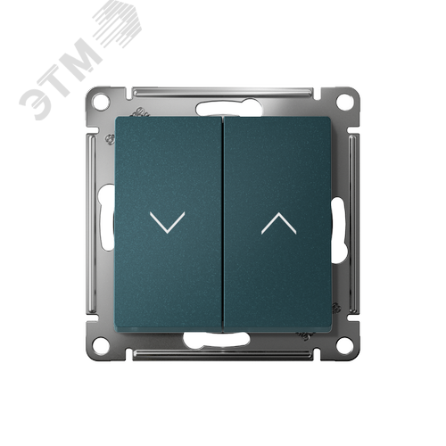 ATLASDESIGN 2-клавишный ВЫКЛЮЧАТЕЛЬ ЖАЛЮЗИ, 10А, мех., ИЗУМРУД - фото 2