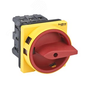 Изображение товара ВЫКЛЮЧАТЕЛЬ-РАЗЪЕДИНИТЕЛЬ 3P 32A С КРАСНОЙ РУКОЯТКОЙ НА ДВЕРЦУ 4 ВИНТАМИ (шт)